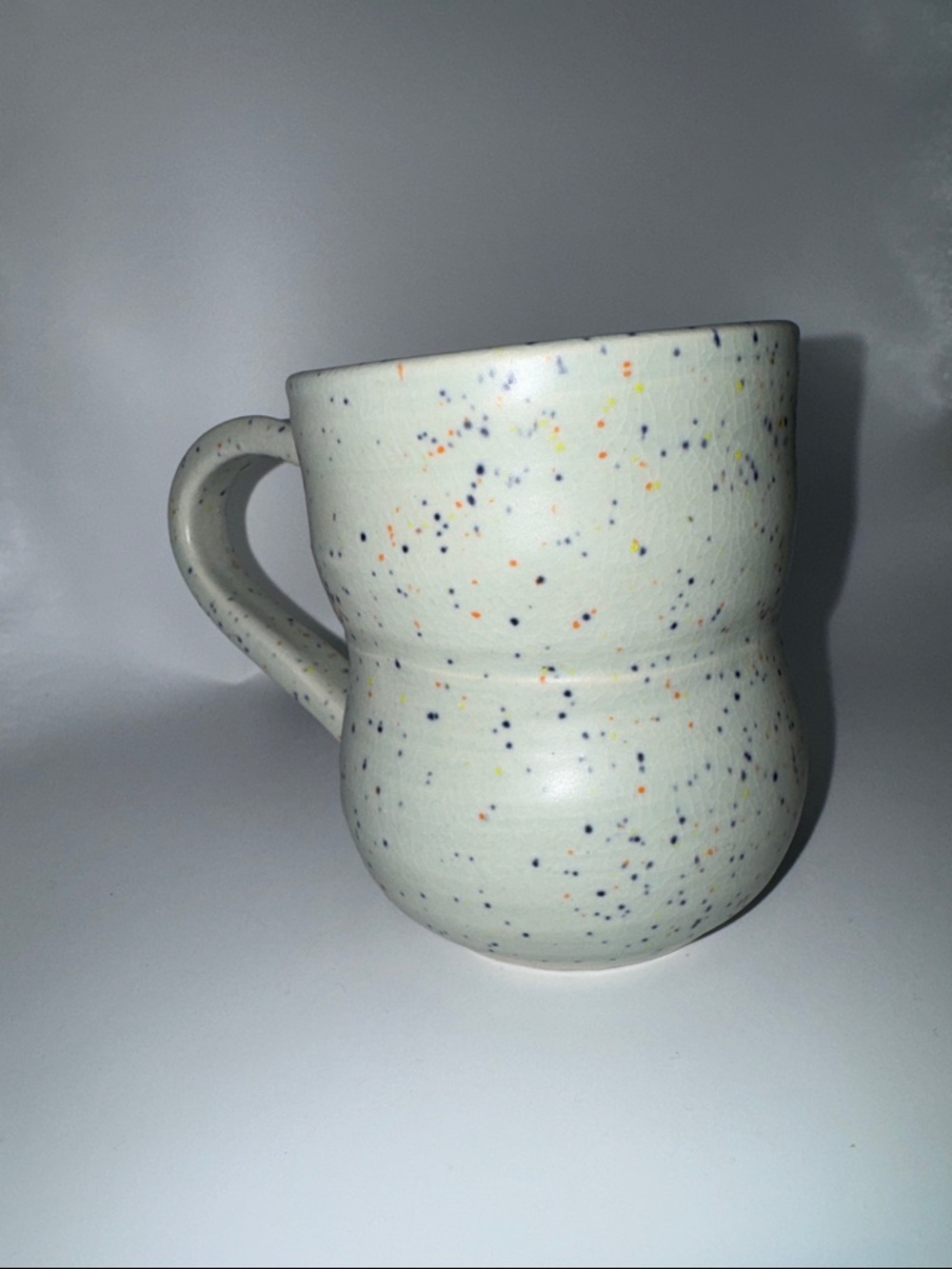 Handmade Speckled Ceramic Mug -  funfetti light blue